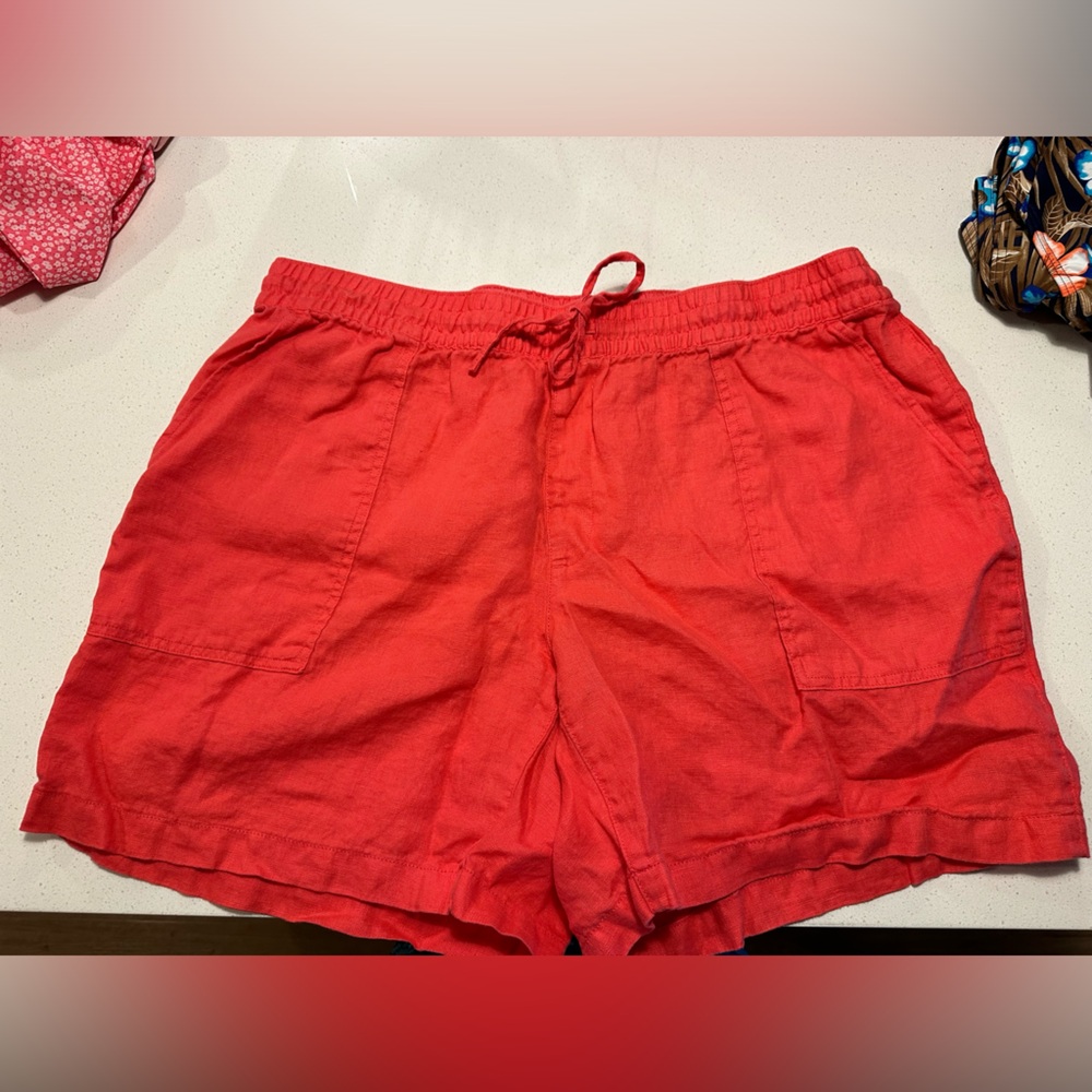 EC Lands' End Shorts Traditional Fit Women’s Linen 1x Shorts